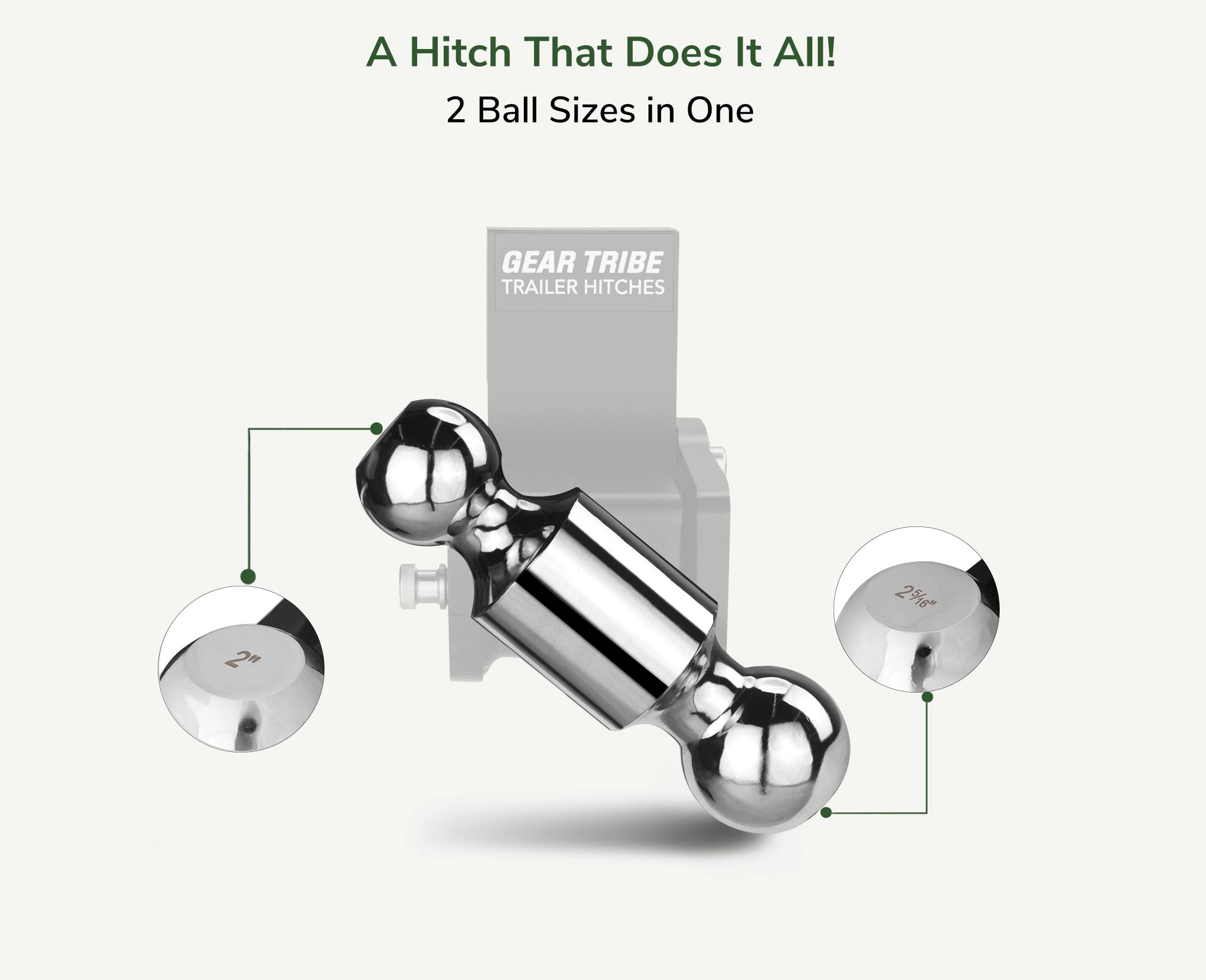 GearTribe Towmaster Trailer Hitch Ball Mount Fits 2" Receiver, 3" Drop