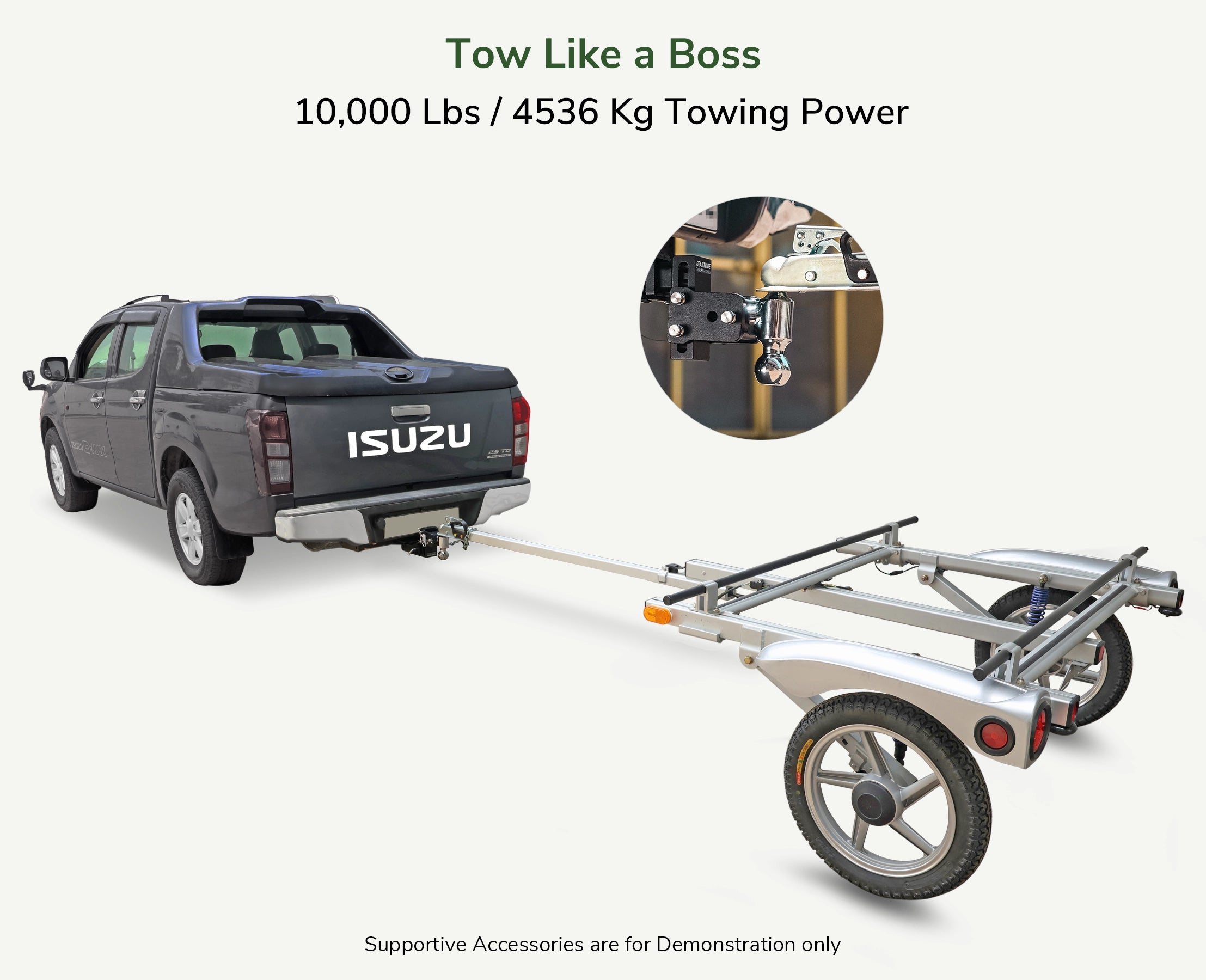 GearTribe Towmaster Trailer Hitch Ball Mount Fits 2" Receiver, 3" Drop