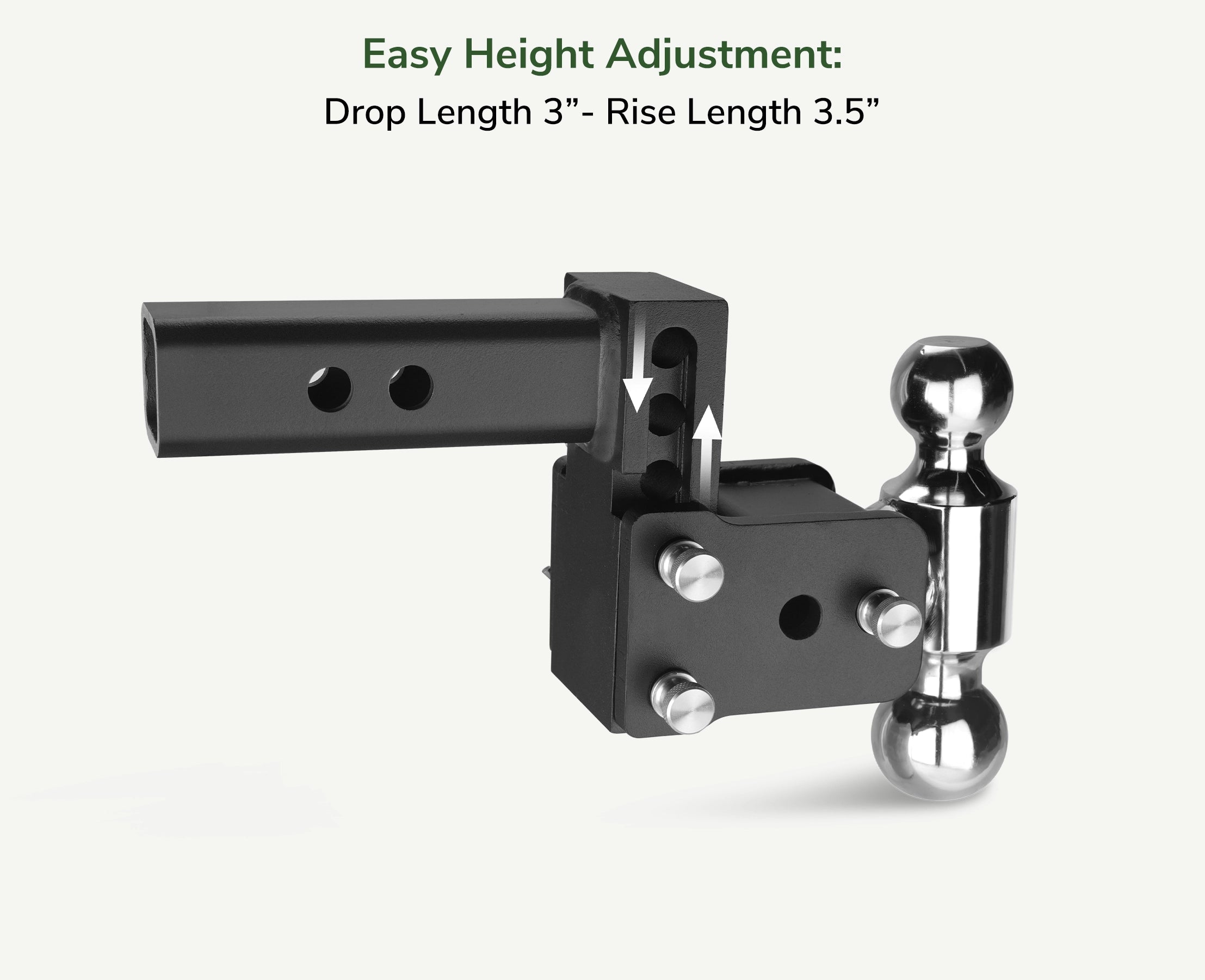 GearTribe Towmaster Trailer Hitch Ball Mount Fits 2" Receiver, 3" Drop