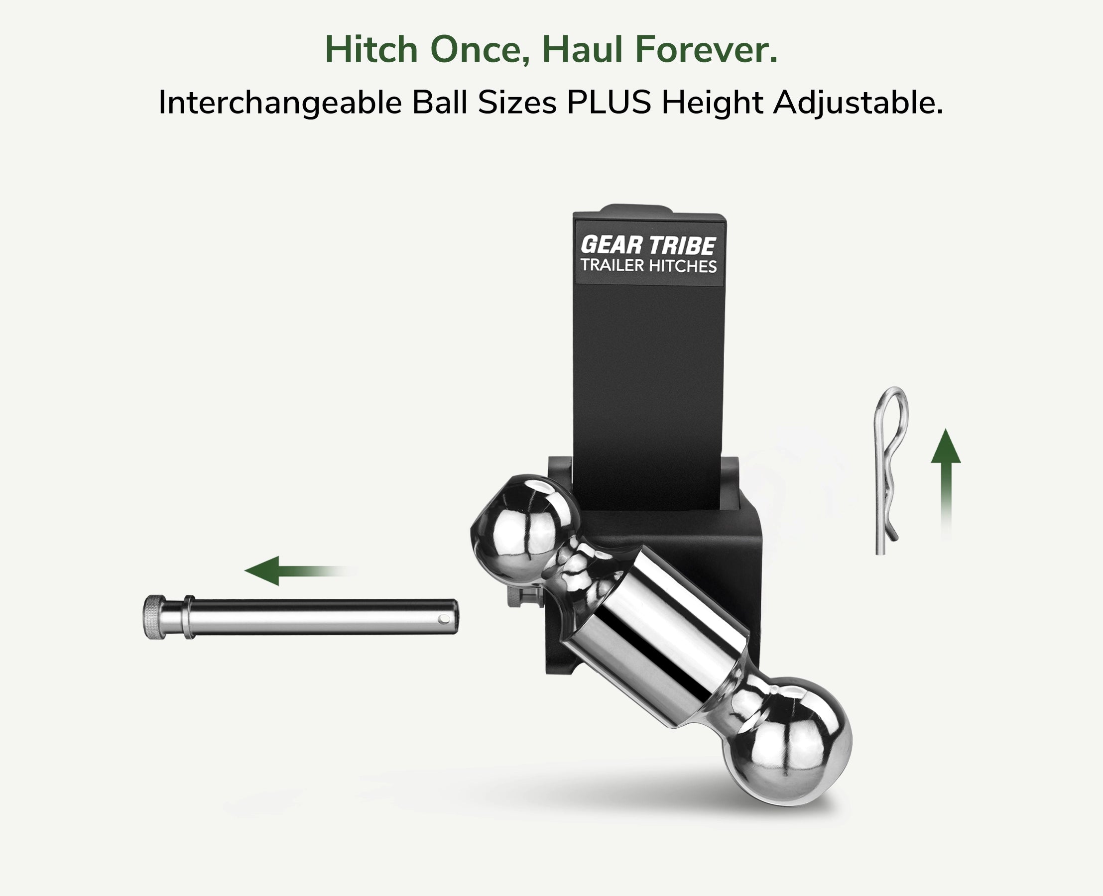 GEARTRIBE TOWMASTER TRAILER HITCH BALL MOUNT FITS 2” RECEIVER, 5” DROP