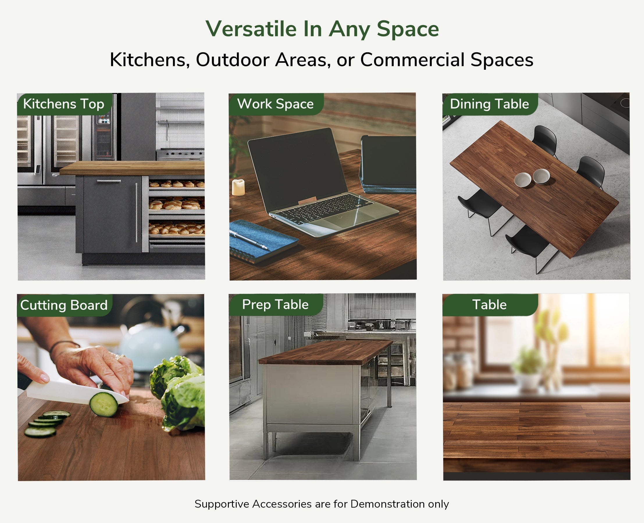 Handcrafted Butcher Block Countertop – Solid Hard Teakwood