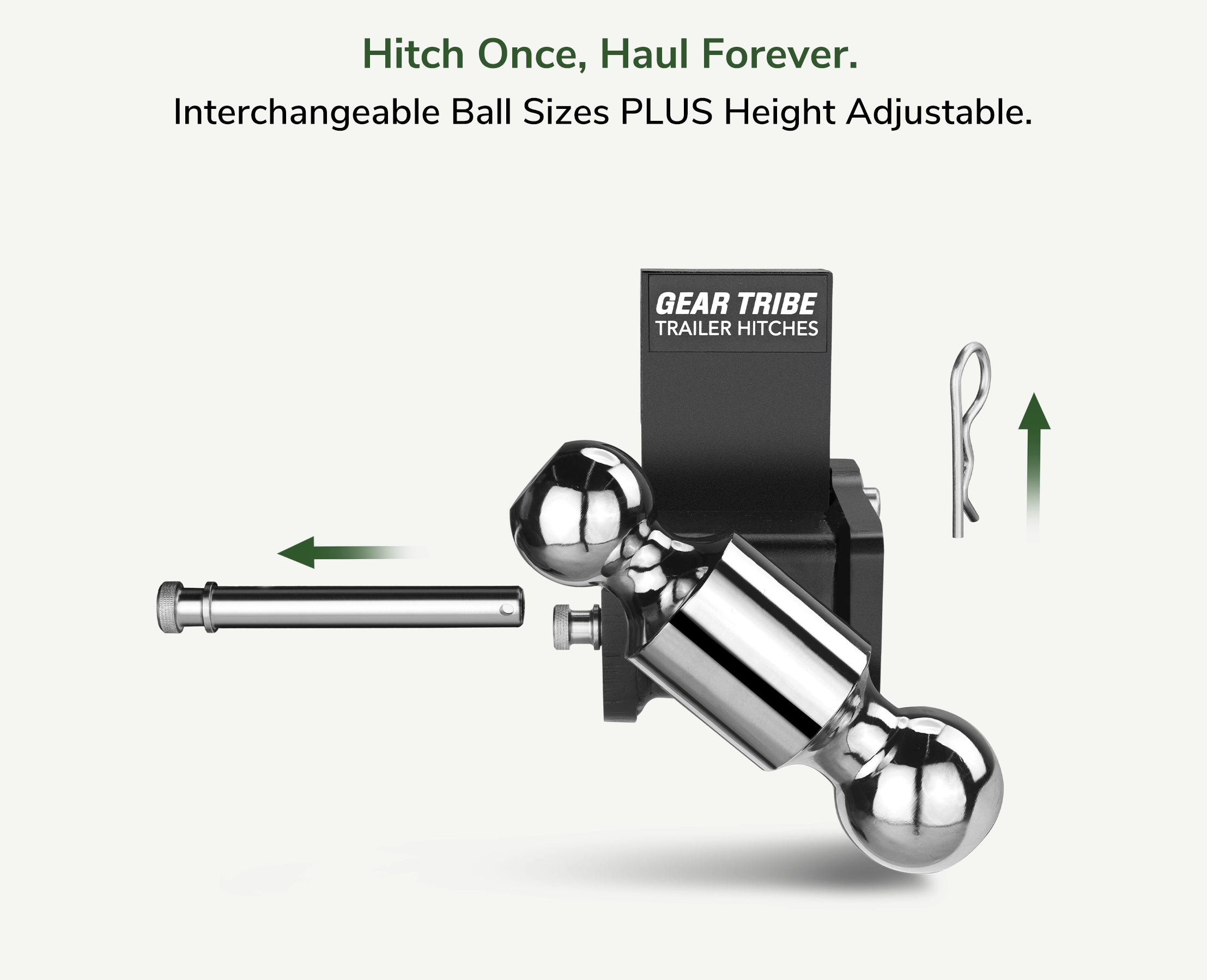 GearTribe Towmaster Trailer Hitch Ball Mount Fits 2" Receiver, 3" Drop