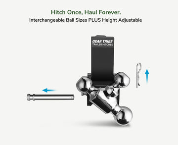 GearTribe Towmaster Trailer Hitch Ball Mount Fits 2" Receiver, 5" Drop