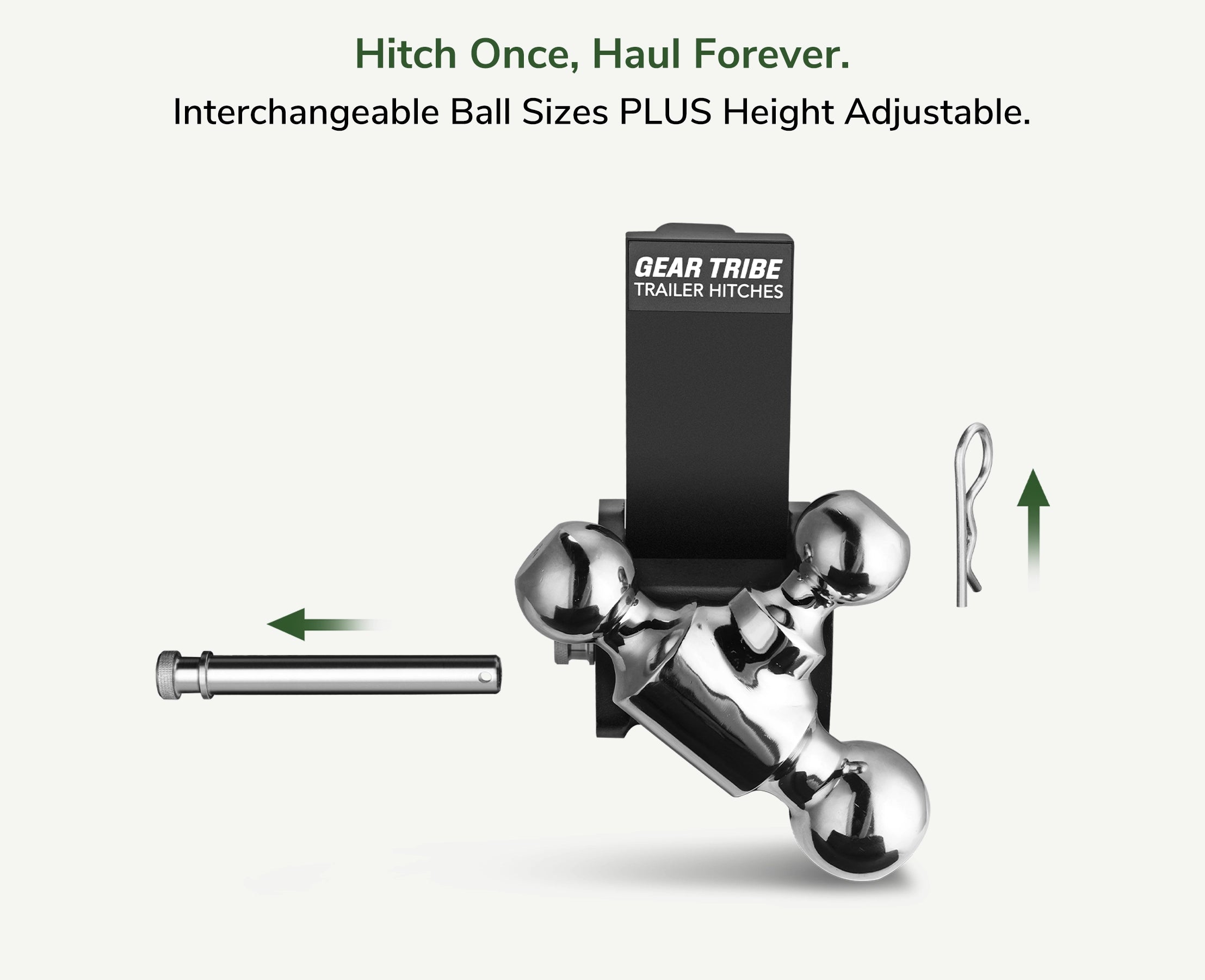 GearTribe Towmaster Trailer Hitch Ball Mount Fits 2" Receiver, 5" Drop